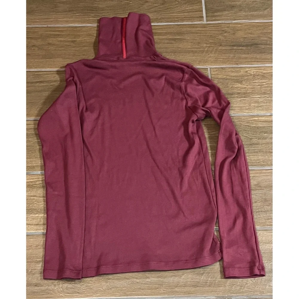 American Giant Burgundy Ribbed Turtleneck Long Sleeve Top Made in USA Small - Picture 5 of 5